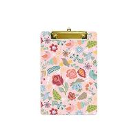 Hnogri Small Plastic Clipboard, Design A5 Memo Clip Board, Flowers