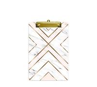 Hnogri Small Plastic Clipboard, Design A5 Memo Clip Board, Light Marble