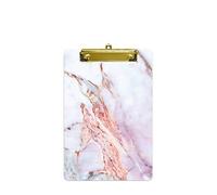 Hnogri Small Plastic Clipboard, Fashion Design A5 Size Memo Clipboards for Students, Kid, Women, Office, School, Low Profile Clip, Cute Custom Pattern, Mini Clipboard Size 6" x 9", Crack Marble