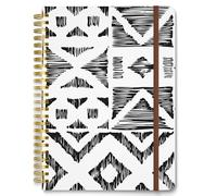 Hnogri Spiral Journal Notebook, Hardcover Lined Journal for Women, Medium 6 x 8.4 in, 160 Pages Thick Paper, Cute A5 College Ruled Notebooks for Journaling Writing Work Office School, Pinstripe