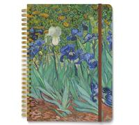 Hnogri Spiral Journal Notebook, Hardcover Lined Journal for Women, Medium 6 x 8.4 in, 160 Pages Thick Paper, Cute A5 College Ruled Notebooks for Journaling Writing Work Office School, Iris