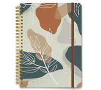 Hnogri Spiral Journal Notebook, Hardcover Lined Journal for Women, Medium 6 x 8.4 in, 160 Pages Thick Paper, Cute A5 College Ruled Notebooks for Journaling Writing Work Office School, Cute Leaf