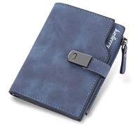 HNOOM Small Purses for Women, Versatile Women’s Wallets PU Leather - Multi-Function Bifold Purse with 16 Card Slots, Coin Zip Pocket & ID Window, Professional Compact Wallet (Dark Blue-S)