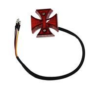 HNQTVJLY Brake Motorcycle Tail Light Running Maltese Cross Rear License Universal Quads Chrome ABS Choppers DC 12V Bike Stop Tails Strip Lights