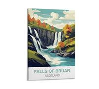 HNROJICO Falls of Bruar Scotland Vintage Travel Poster 08x12inch(20x30cm) Canvas Wall Art Poster Prints