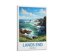 HNROJICO Lands End Cornwall Vintage Travel Posters 08x12inch(20x30cm) Canvas Wall Art Poster Prints, Bedroom Living Room Decoration Painting