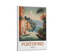 HNROJICO Portofino Italy Vintage Travel Posters 08x12inch(20x30cm) Canvas Wall Art Poster Prints, Bedroom Living Room Decoration Painting