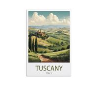 HNROJICO Tuscany Italy Vintage Travel Posters Landscape 08x12inch(20x30cm) Canvas Wall Art Poster Prints, Bedroom Living Room Decoration Painting