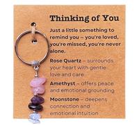 HNSBXQ Thinking of You Gifts Keychain for Women Men,Sympathy Get Well Soon Feel Better Gift,Long Distance Miss You Deployment, Stonepink, S