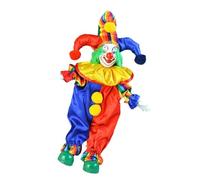HNsdsvcd 38cm Collectible Porcelain Clown Dolls With Movable Joints And Colorful Costume For Children And Seasonal Decors