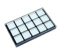 HNsdsvcd Acrylic Jewelry Display Box with 15 Slot for Gemstones Storage and Rings Showcase Featuring Lid and Sponag Interior Gemstones Organizers Case