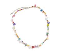 HNsdsvcd Elegant Multicolor Sturdy Beads Choker Necklace Adorned With Imitation Pearls Jewelry Accessory For Women
