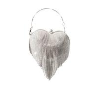 HNsdsvcd Elegant Rhinestones Heart Evening Bag With Detachable Chain Strap Shoulder Bag For Parties And Special Occasion