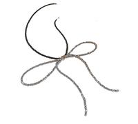 HNsdsvcd Korean Fashion Bowknot Pendant Necklace Unique Butterfly Knot Heart Beaded Choker Jewelry Party Ornament Clavicle Chain
