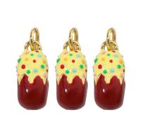 HNsdsvcd Pack Of 3 Portable Ice Cream Popsicles Charm Eye Catching Gold Plated Cake And Treat Charm For Craft Projects