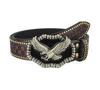 HNsdsvcd Western Cowboy Leathers Buckle Belts Vintage Pattern Floral Engraved Buckle Belt For Men PU Leathers Jeans Belts Cowboy Belts For Men Western With Big Buckle