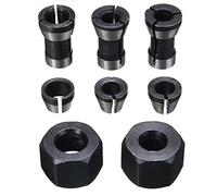 Hnsedjdh 8 Pieces High Precision Adapter Collets Set 6 mm / 6.35 mm / 8 mm Collet Chuck Engraving Trimming Router Cutter Tool