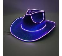 Hnsphui LED Light Up Cowboy Hat, Party Neon Rancher Hat, Disco Western Headwear, Ideal For Disco Birthday Halloween Parties Dress Up Cosplay Costume Accessories For Men Women