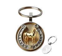Hnsphui Metal Horseshoe Keychain | Exquisite Embossed Metal Artistic 2D Keyring - New Year Keyring Purse Bags Accessory | for Adults Lovers Family Friends Women