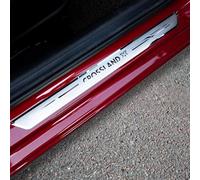 HNSWJZDY For OPEL Vauxhall Crossland X 2017 2018 2019 2020,4PCS Stainless Steel Door Sill Protector Non-Slip Scuff Guard Car Edge Threshold Cover Protection Strip Sticker Accessories