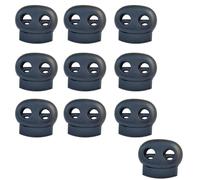 hnswwgew 10 Pcs Cord Locks, Double Hole Plastic End Spring Stop Toggle Stoppers for Paracord, Shock Cord, Bungee, Drawstrings