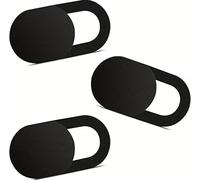 hnswwgew 3 PCS Webcam Cover Slider for Privacy, 0.027in Ultra Thin Design Web Camera Cover Slide for Computer, Cell Phones, Laptop, Desktop, PC, Tablet, Smartphone and More (Black)