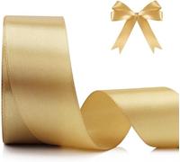 hnswwgew 4cm Gold Satin Ribbon, Decorative Ribbon, Gift Ribbon, Wedding, Christening & Birthday Gifts, PVC Satin Ribbon, 40mm x 22m