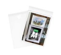 HNTR® A4 Cellophane Bags for Prints | 100 Pack | A4 Plastic Sleeves | Crystal Clear Cellophane Bags | Archival Self Seal Cello Bags for Art Prints & Documents | 22×30 cm | Premium 40 Micron Shield