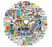 HNTR® Autism Stickers | 50 Neurodiversity Awareness Decals | Puzzle Piece & Inspirational Designs | Vinyl Stickers for Laptops, Water Bottles, Scrapbooks & Journals | Durable & Waterproof