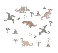 HNTR® Dinosaur Wall Stickers for Kids | Removable Dinosaur Nursery Stickers with Paw Prints, Volcanoes & Trees | Peel & Stick Vinyl Wall Art for Boys’ Room, Nursery Wall Decor & Baby Bedroom