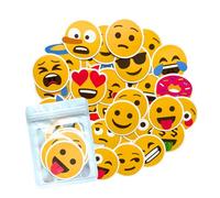 HNTR® Emotion Stickers | 50 Large Yellow Smiley Face Stickers | Fun & Expressive Sticker Pack for Journals & Laptops