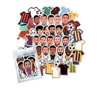 HNTR® Football Stickers | 56-Piece Set with Superstars, Team Kits & Balls | Ideal Football Gifts, Scrapbook Stickers & Party Bag Fillers