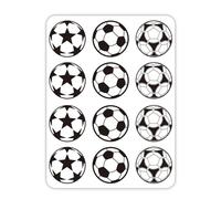 HNTR® Football Stickers | 60 Small Footballs 3.5cm Round Stickers | Fun Birthday Decorations & Football Party Bag Fillers | Reward Stickers for Kids