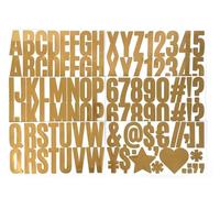 HNTR® Gold Alphabet and Number Stickers | 100 Large 6.5cm Vinyl Letters, Numbers & Symbols | Self-Adhesive for Custom Labels, Wedding Invitations, Signs & DIY Crafts