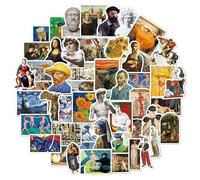 HNTR® Masterpiece Art Stickers for Adults | 50 Classic Art & Oil Painting Sticker Pack | Famous Artwork Stickers for Laptops, Scrapbooks & Journals