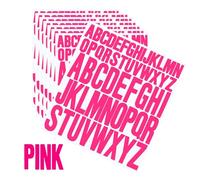 HNTR® Pink Vinyl Letter Stickers | Pink Alphabet Stickers | 416 Sticky Letters for Crafts, Scrapbook and Journal | Self-Adhesive Vinyl Letters | 16 Sets of Large & Small Letter (5cm & 2.5cm)