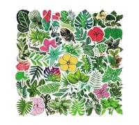 HNTR® Plant Stickers | 50 Lush Botanical Leaf Decals | Aesthetic Greenery for Laptops, Water Bottles, Notebooks & Scrapbooks | Durable Waterproof Vinyl Stickers