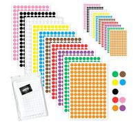 HNTR® Round Sticky Dots | 3000 Dot Stickers | 10mm Round Sticky Labels | 10 Colours | Coloured Circle Stickers for Colour Coding and Organisation | Upgraded Packaging
