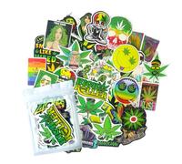HNTR® Weed Stickers | 50 Funny Stickers for Adults & Cannabis Enthusiasts | Waterproof Weed Accessories & Vinyl Decals for Laptops, Bottles & Scrapbooks