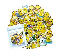 HNTR® Yellow Duck Stickers | 55 Fun Duck Decals for Kids & Adults | Waterproof Vinyl Duck Gifts for Laptops, Bottles, Journals & Scrapbooks