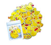 HNTR® Yellow Rubber Duck Stickers | 50 Cute Waterproof Vinyl Decals | Fun Duck Gifts for Kids, Journals, Laptops, Bottles & Scrapbooks