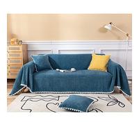 HNTYSM Chenille Throws For Sofas Large Anti-fouling Dust-proof Cat-scratch-proof Sofa Cover 3 Seater Corner Sofa Cover Sofa Protector Living Room Decoration Sofa Throw Blanket(180X280cm, Blue)