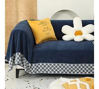 HNTYSM Shefney Waterproof Sofa Throws 3 Seater Full-cover Sofa Cover 3 Seater Corner Sofa Cover Sofa Protector Bedspread Sheet Nap Blanket Living Room Decoration Sofa Blanket (180X300cm,Navy blue-1)