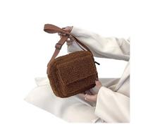 HNULGVI Fluffy Tote Bag Plush Fabric Women's Shoulder Crossbody Bag Lambs Wool Fluffy Fur Winter Female Handbags for Women(Coffee)