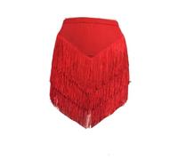 HNULGVI Latin Dance Dress Latin Dance Women Dress Fringed Skirt Irregular V-Shape Girl Dance Wear Plus Size 5XL Green Black Tassels Adult Dresses(Red,XXL)