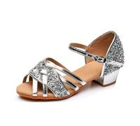 HNULGVI Latin Dance Shoes Adult And Child Mom And Daughter Standard Woman Dance Shoes For Women(Silver,40)