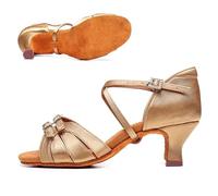 HNULGVI Latin Dance Shoes FemalLatin Dance Shoes Ladies Girls Ballroom Dancing Dance Practice For Women(Beige 5.5cm,34)