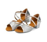HNULGVI Latin Dance Shoes Latin Dance Shoes 24-41 Children Girls Women's Tango Dance For Women(Silver7,27)