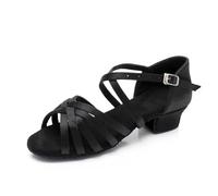 HNULGVI Latin Dance Shoes Women Latin Dance Shoes Soft Bottom Sole Girls Jazz Dance Practice Sandals Middle Heel 3.5CM Ballroom Dance For Women(3cm Black,34)