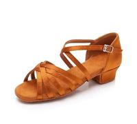 HNULGVI Latin Dance Shoes Women Latin Dance Shoes Soft Bottom Sole Girls Jazz Dance Practice Sandals Middle Heel 3.5CM Ballroom Dance For Women(3cm brown,39)